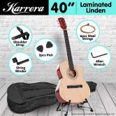 Karrera Acoustic Cutaway 40in Guitar - Natural