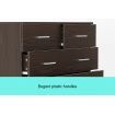 Tallboy Dresser 6 Chest of Drawers Cabinet 85 x 39.5 x 105cm - Brown