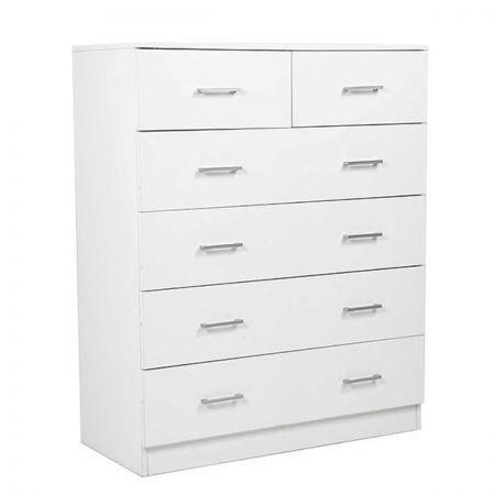 Tallboy Dresser 6 Chest of Drawers Cabinet 85 x 39.5 x 105cm - White