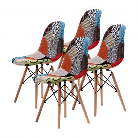 4X Retro Dining Cafe Chair DSW MULTI COLOUR