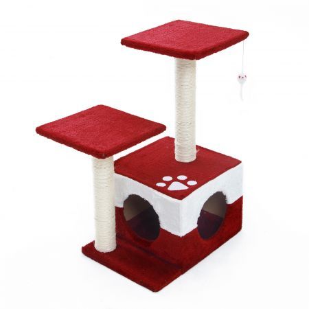 cat scratching post red dot