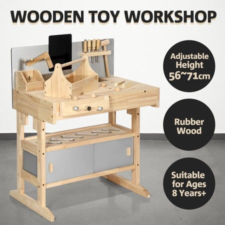 toy wooden workbench set