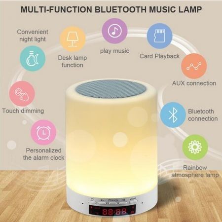 digital colorful led light touch bluetooth speaker