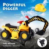 Kids Ride on Digger Electric Excavator Bulldozer Loader Car w/Safety Helmet