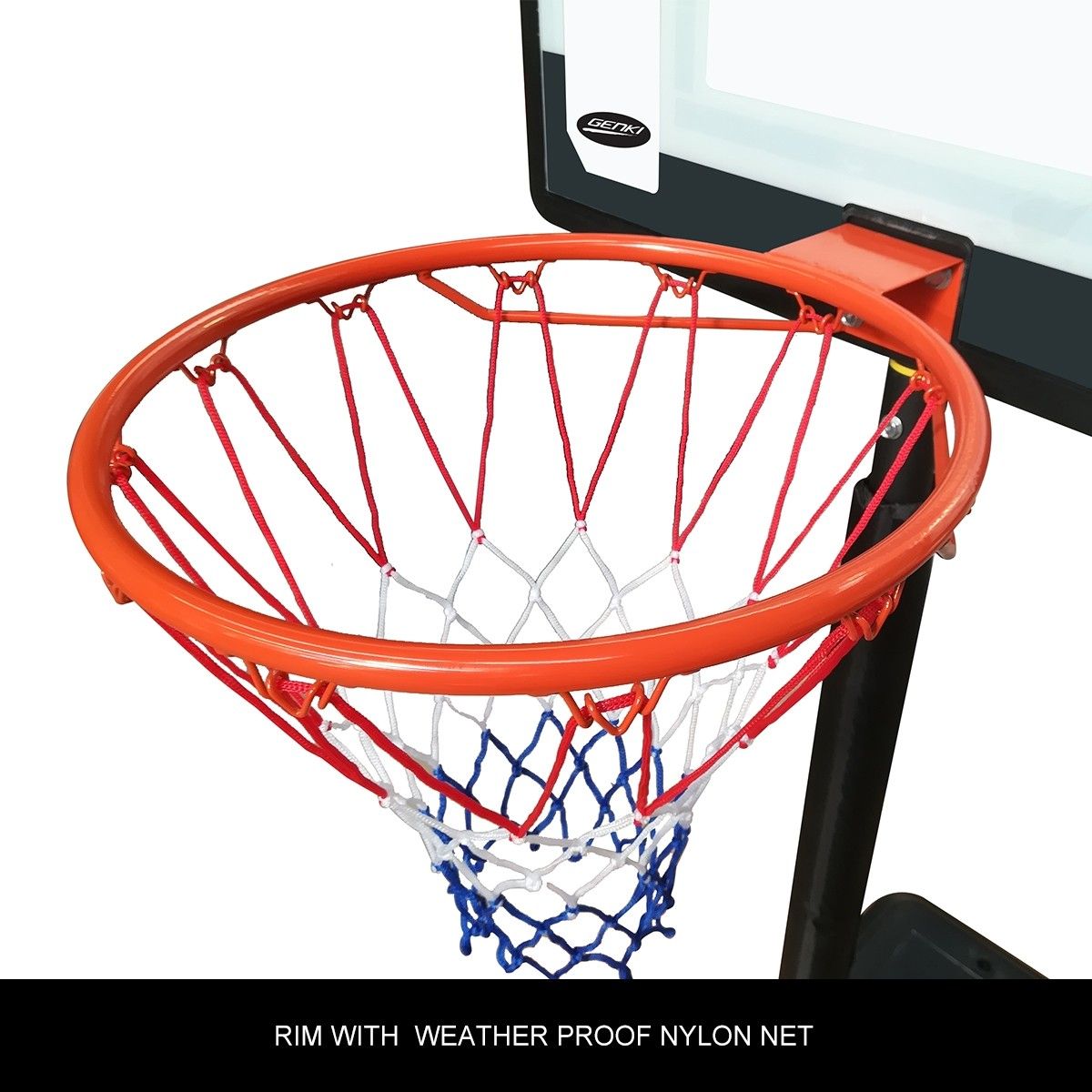 Genki Adjustable 1.65m2.1m Portable Kids Basketball Hoop System Stand
