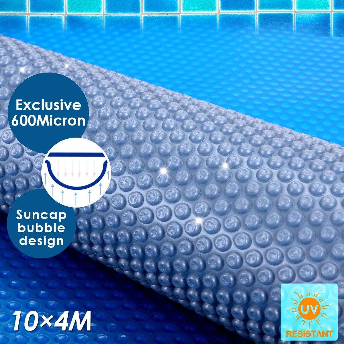 600 Micron 10M x 4M Solar Outdoor Swimming Pool Cover Blanket
