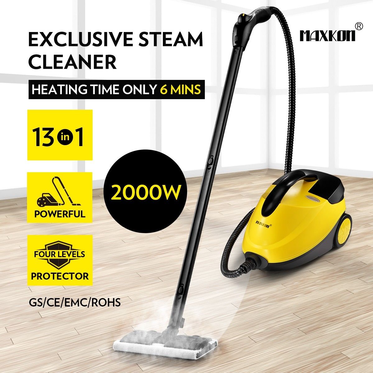 Maxkon Home High Pressure Carpet Floor Window Steam Cleaner Mop