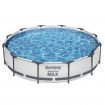 Bestway Swimming Pool 366x76cm Steel Frame Round Above Ground Pools w/ Filter Pump 6473L