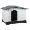 i.Pet Dog Kennel House Extra Large Outdoor Plastic Puppy Pet Cabin Shelter XL Grey