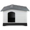 i.Pet Dog Kennel House Extra Large Outdoor Plastic Puppy Pet Cabin Shelter XL Grey