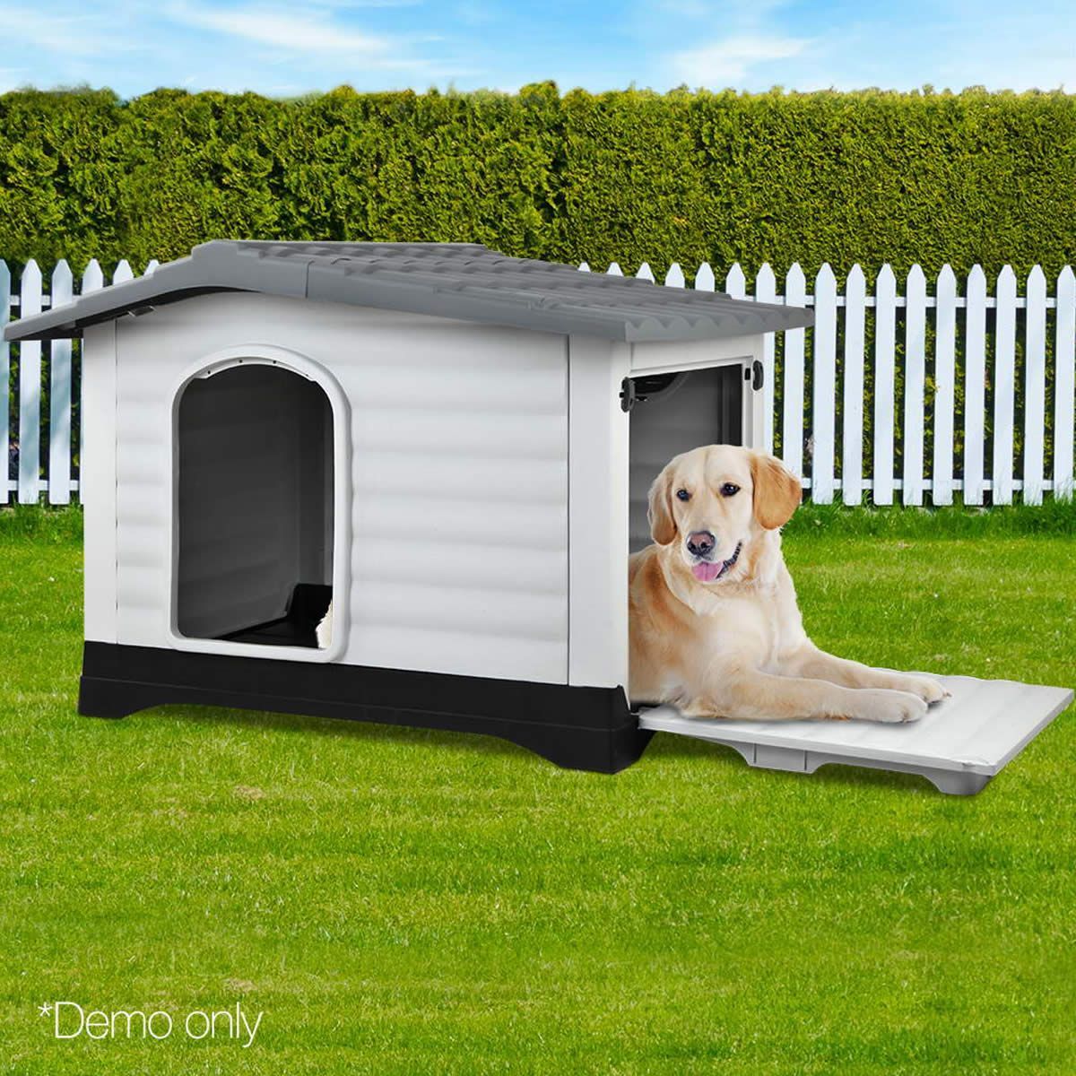 Dog Kennel Indoor and Outdoor with Corrugated Roof Ventilation Holes ...