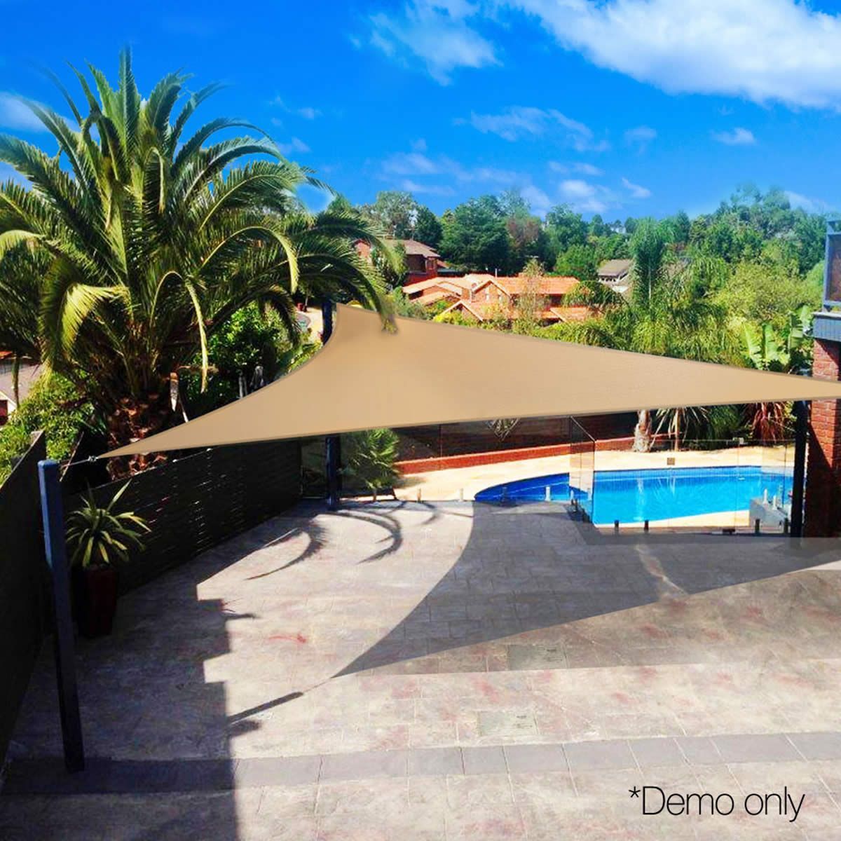 Heavy Duty 280GSM Shade Sail Canopy 4 x 5 x 6.4M Sand Crazy Sales