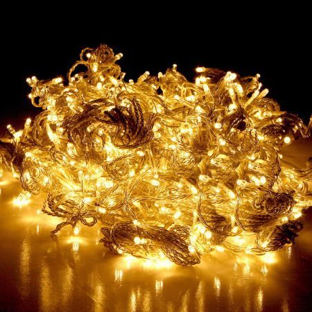 Christmas 600 LED Curtain Lights - Warm Yellow