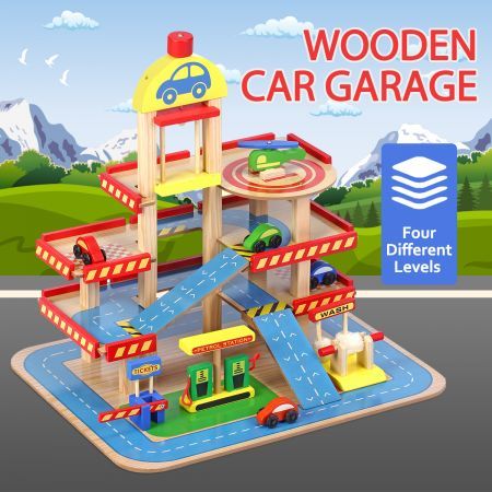 toy car garage with ramps