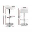 Artiss 2x Bar Stools Adjustable Gas Lift Chairs White