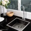 Cefito Kitchen Sink 44X44CM Stainless Steel Basin Single Bowl Black