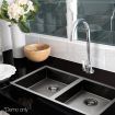 Cefito 77cm x 45cm Stainless Steel Kitchen Sink Under/Top/Flush Mount Black