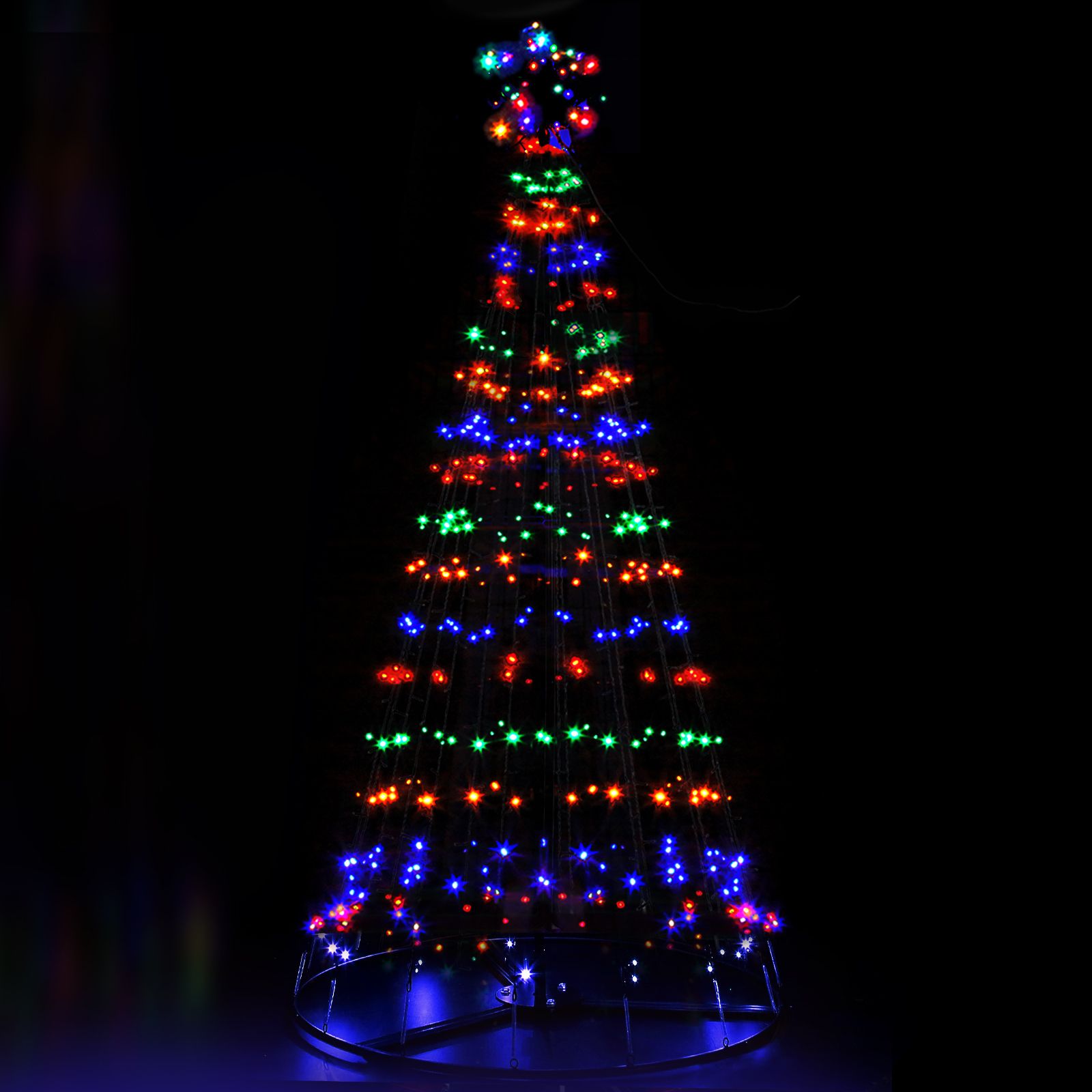 Jingle Jollys Solar Christmas Tree 2.1M 264 LED Xmas Tree Decor Multi