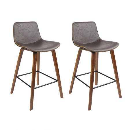 Set Of 2 Wooden Bar Stools Crazy S, Square Rubber Bar Stool Feet