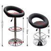 4 x PU Leather Scoop Style Bar Stool Kitchen Furniture Chairs - Black
