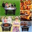 Maxkon 32" Fire Pit 4-in-1 Patio Camping Heater Fireplace Brazier w/Grill Shelf