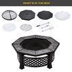 Maxkon 32" Fire Pit 4-in-1 Patio Camping Heater Fireplace Brazier w/Grill Shelf