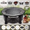 Maxkon 32" Fire Pit 4-in-1 Patio Camping Heater Fireplace Brazier w/Grill Shelf