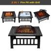 Maxkon Fire Pit 3-in-1 Fireplace Brazier Patio Camping Heater w/Grill Shelf