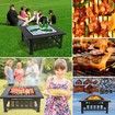 Maxkon Fire Pit 3-in-1 Fireplace Brazier Patio Camping Heater w/Grill Shelf