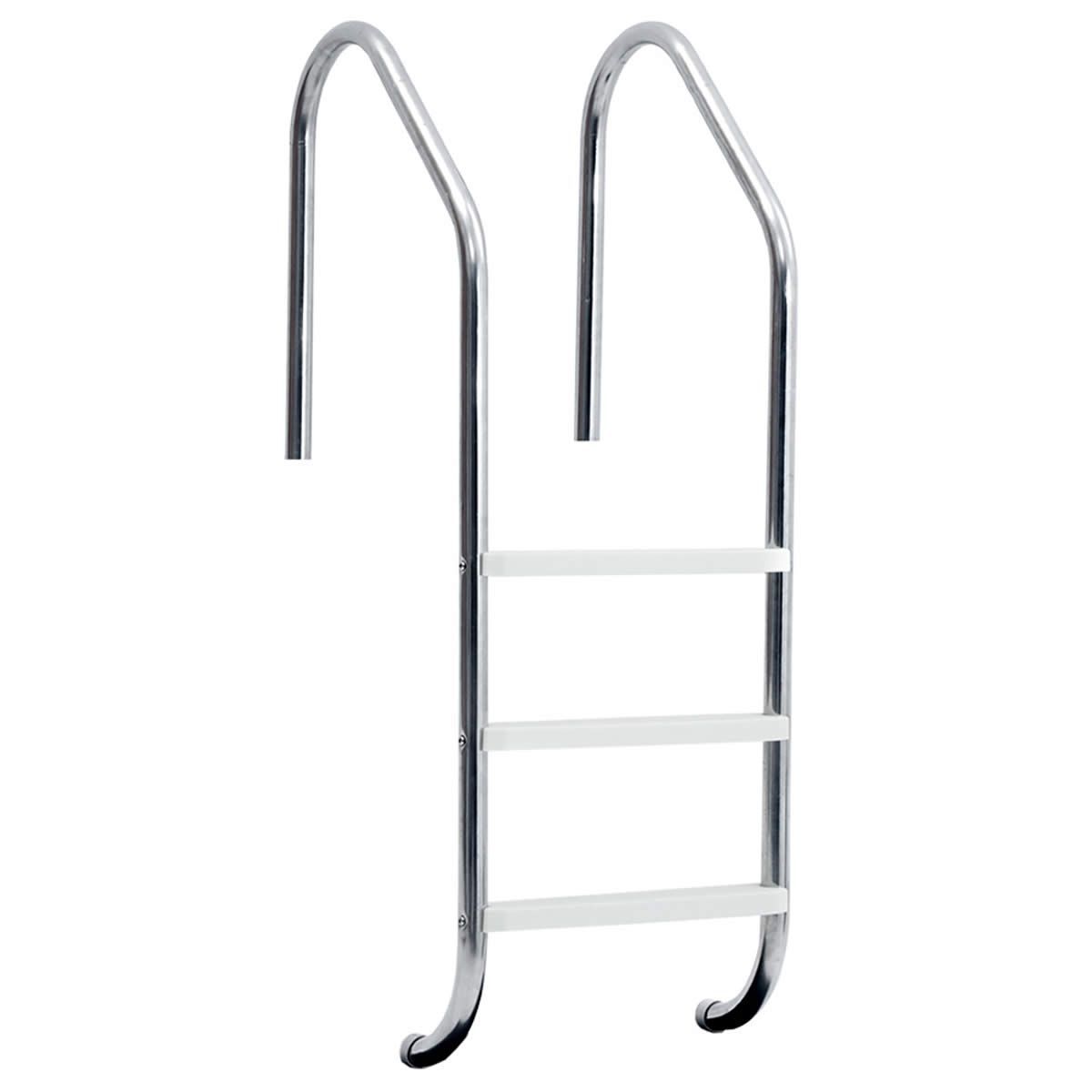 Stainless Steel Pool Ladder with 3 Plastic Slotted Non-slip Steps