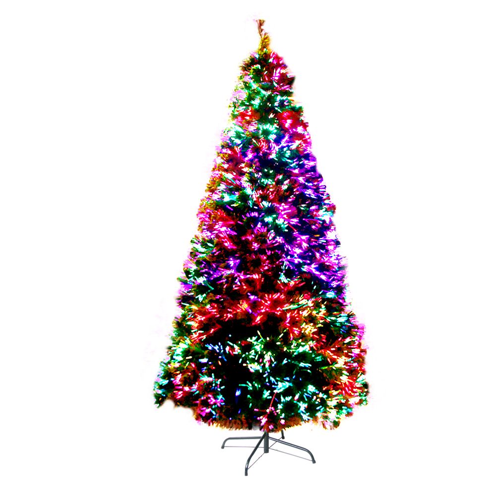 Jingle Jollys 2.4M 8FT LED Christmas Tree Optic Fiber Multi Colour Lights