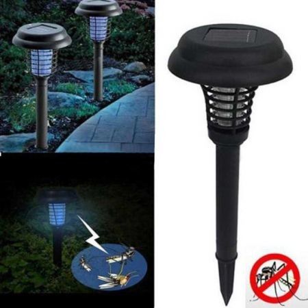 Solar UV LED Light Lamp Bug Zapper Pest Insect Mosquito Killer For Garden Lawn
