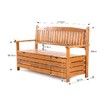 1.5M 3 Seat Wooden Outdoor Garden Storage Bench Chair Box Chest Furniture Timber