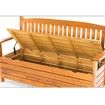 1.5M 3 Seat Wooden Outdoor Garden Storage Bench Chair Box Chest Furniture Timber