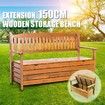 1.5M 3 Seat Wooden Outdoor Garden Storage Bench Chair Box Chest Furniture Timber