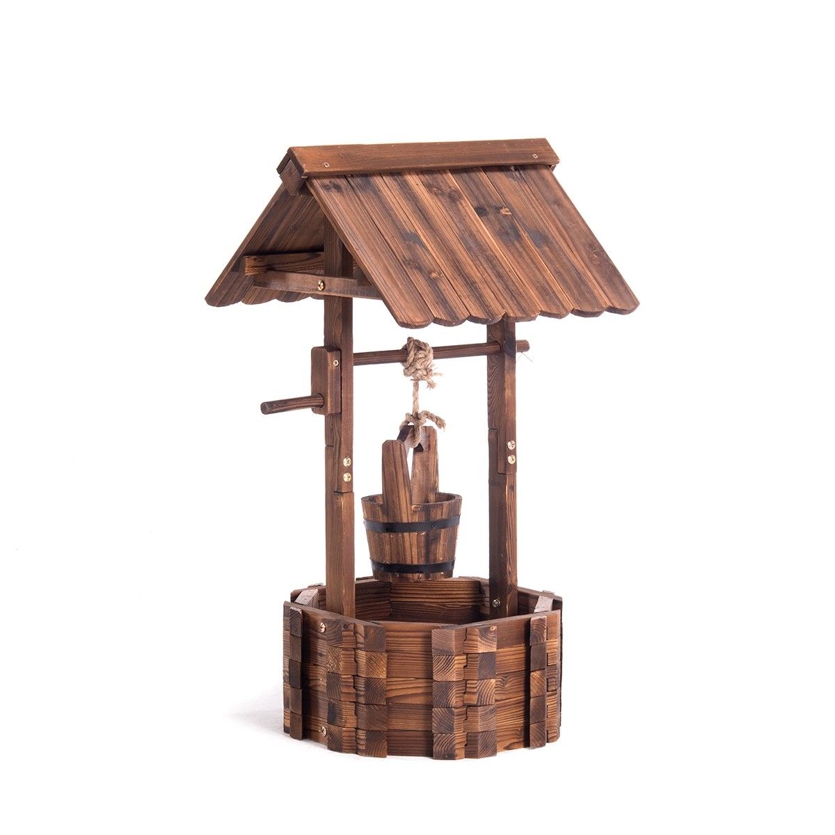 Wooden Wishing Well Outdoor Ornament Home Decor Garden Feature | Crazy ...