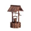 Outdoor Garden Wishing Well Planter Flower Bucket Patio Lawn Wooden Decor Rustic