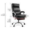 Executive Office Chair Ergonomic Reclining PU Leather Computer Seat w/Footrest