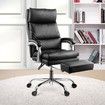 Executive Office Chair Ergonomic Reclining PU Leather Computer Seat w/Footrest