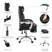 Executive Office Chair Ergonomic Reclining PU Leather Computer Seat w/Footrest