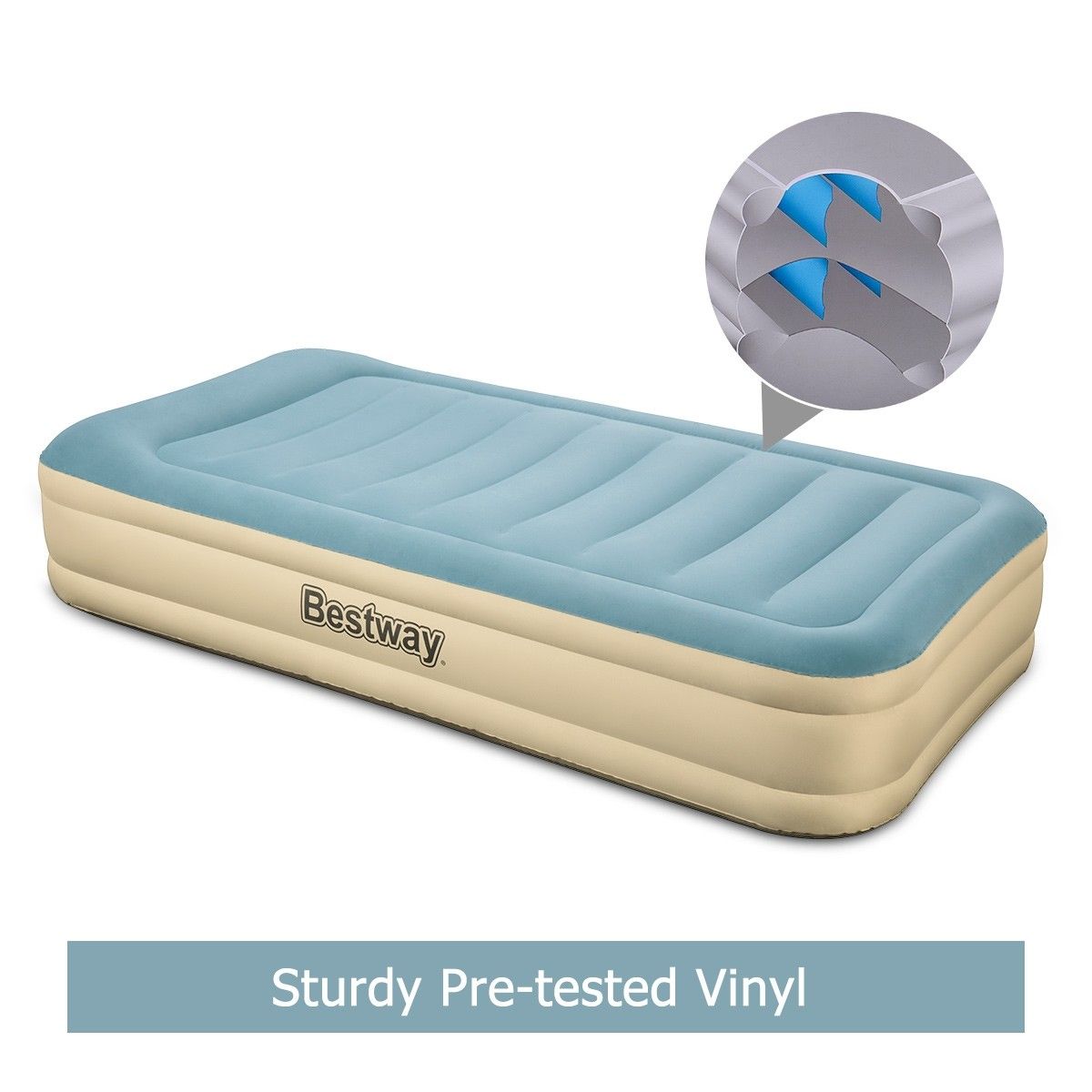 Bestway Single Air Bed 36cm Inflatable Blow Up Mattress w/Builtin