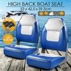 Pair of Fishing Boat Seat Extra High Back with Swivel Base Blue