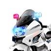 Kids Motorcycle Electric Ride on Toy Police Motorbike w/ 3 Wheels - White