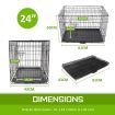 Wire Dog Cage Foldable Crate Kennel 24 inches with Tray + BLUE Cover Combo