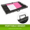 Wire Dog Cage Foldable Crate Kennel 24 inches with Tray + PINK Cover Combo