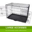 Wire Dog Cage Foldable Crate Kennel 30 inches with Tray + BLUE Cover Combo