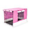 Wire Dog Cage Foldable Crate Kennel 30 inches with Tray + PINK Cover Combo