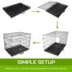 Wire Dog Cage Foldable Crate Kennel 42 inches with Tray + BLUE Cover Combo