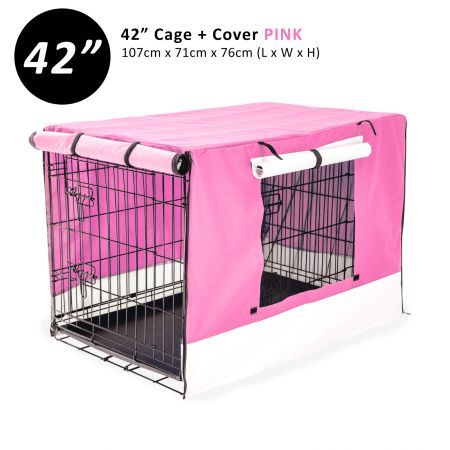 pink dog crate covers