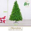 8Ft 240cm Green Christmas Tree - Baubles